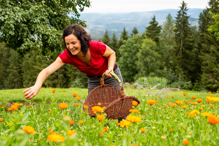 Mit Kräutern und Blüten zum Teegenuss. Vortrag & Workshop von Beate Grebien vom Biohof Deschlitz im Steirischen Heimatwerk.